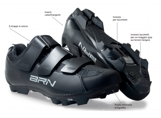 BRN Scarpa mountainbike 3 strappi